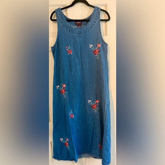 Agapo Dresses & Skirts - Agapo Vintage 90s Flower Blue Denim Dress, Size S